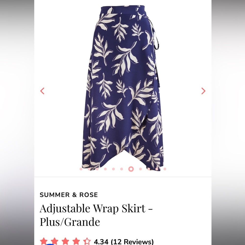Summer & Rose Blue and White Wrap Skirt